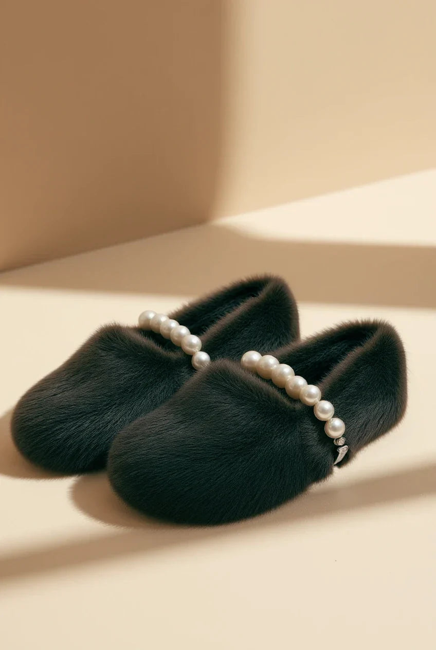 Manon Black Slippers