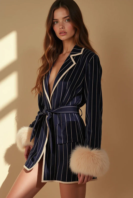 The Pinstripe Robe