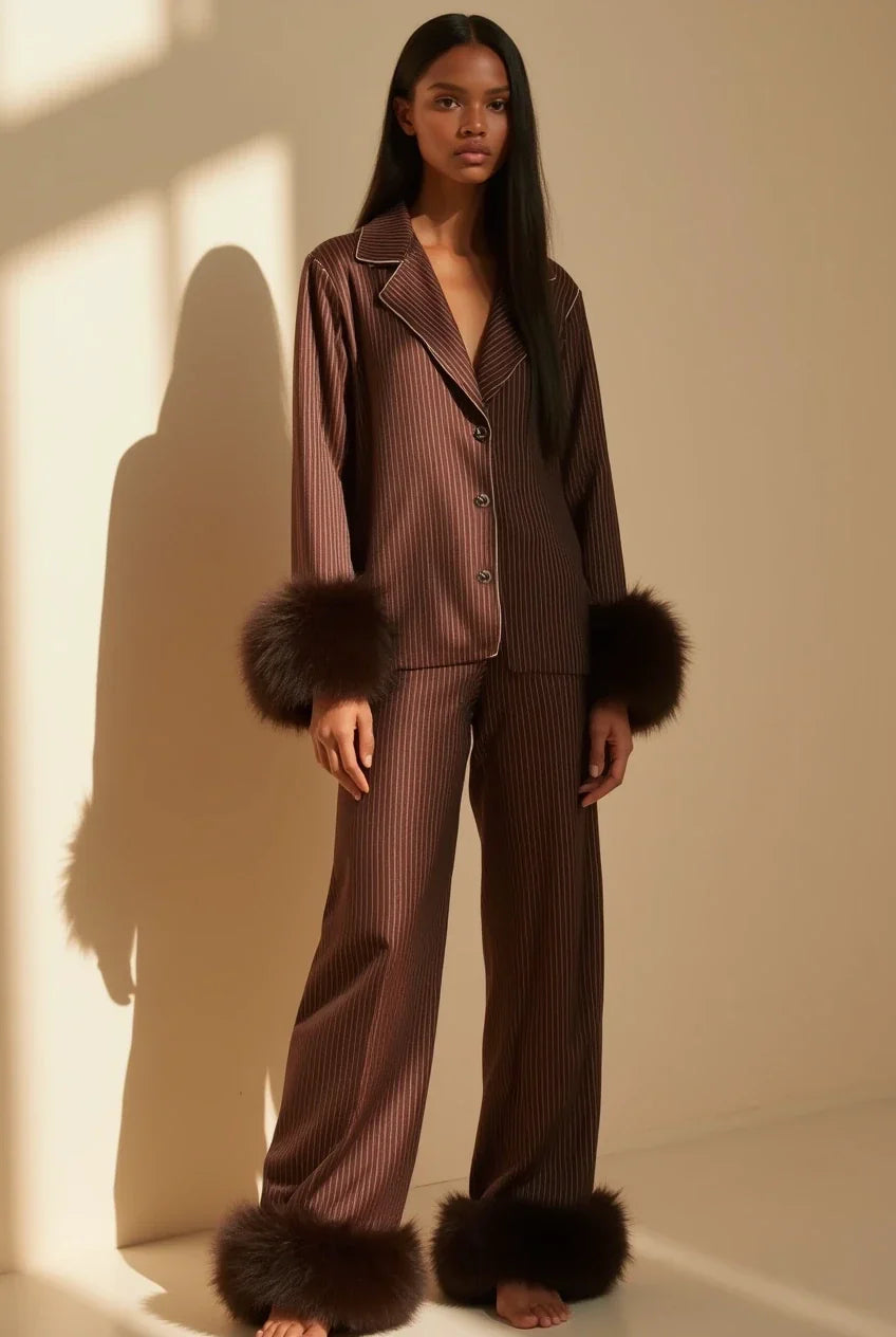 The Brown Pinstripe Pajamas