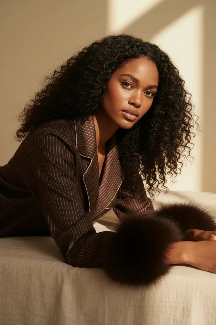 The Brown Pinstripe Pajamas